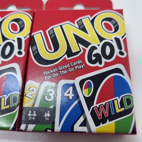UNO Go Mini Card Game! Mini Travel Version. Pocket Sized. By Mattel Bundle‎ of 2 - Picture 2 of 9
